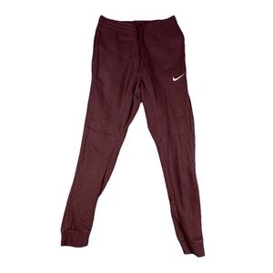 Vintage Nike Sweatpants Youth Small Burgundy Jogger Swoosh Athletic 90s Sport